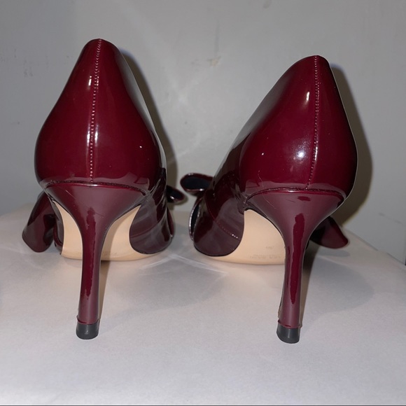 Zara Burgundy Court with Bow Pumps - Picture 14 of 15